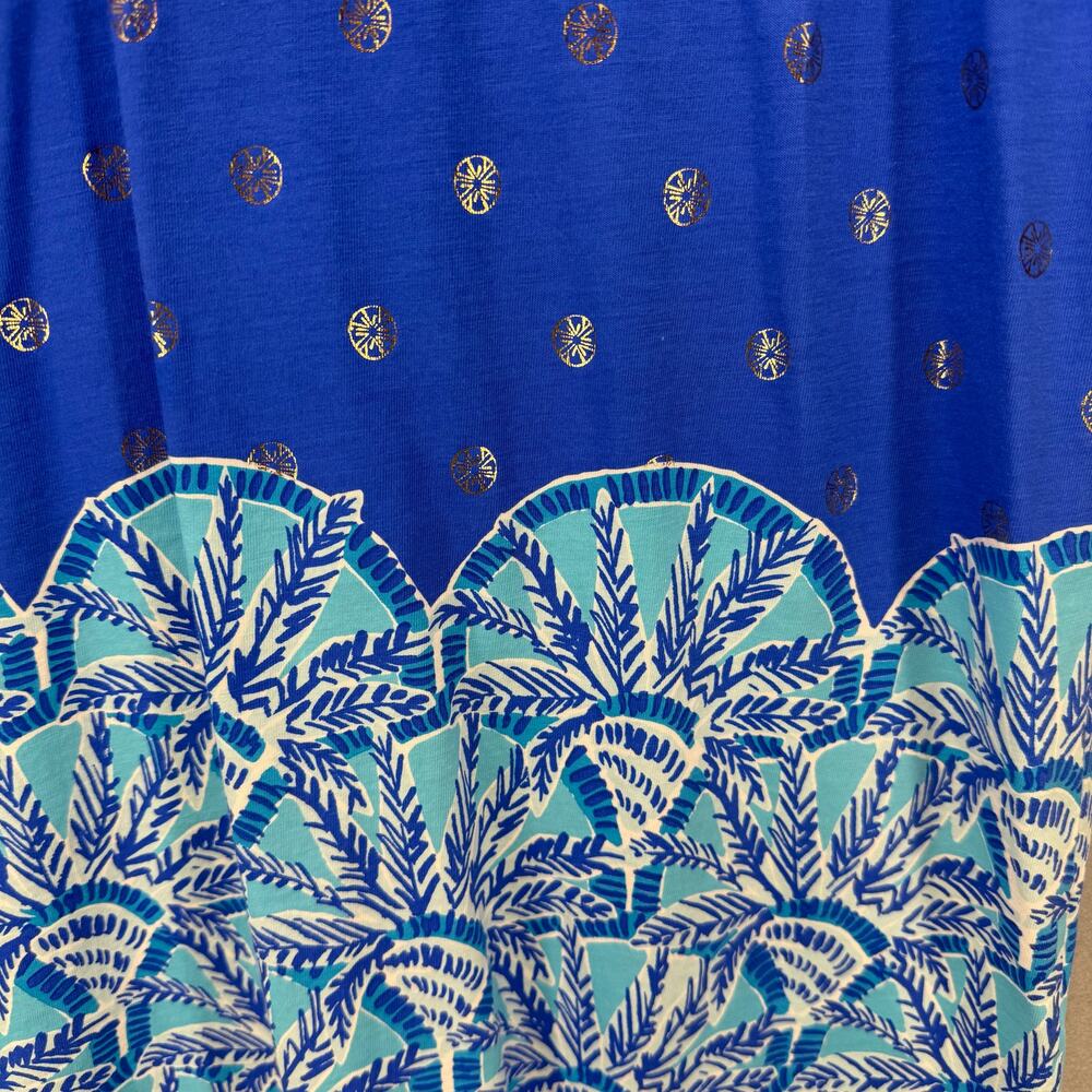 Lilly Pulitzer Grotto Beach Keyhole Shift Dress Women's S Day Blue Gold EUC - Picture 6 of 11